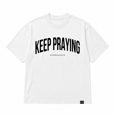 Keep Praying Tee - White/Black