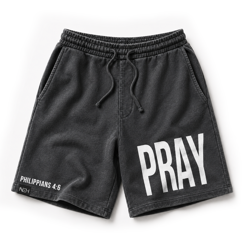 PRAY 4:6 Pigment Fleece Shorts