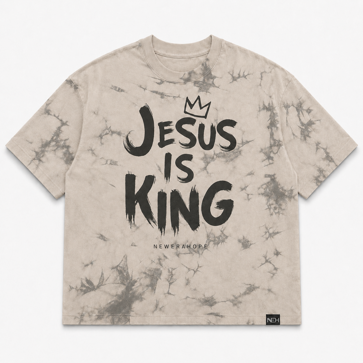 Jesus Is King Crystal Gray Washed - Tee