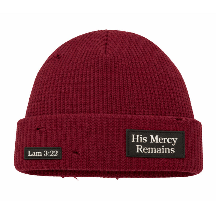 His Mercy Remains Beanie - Burgundy