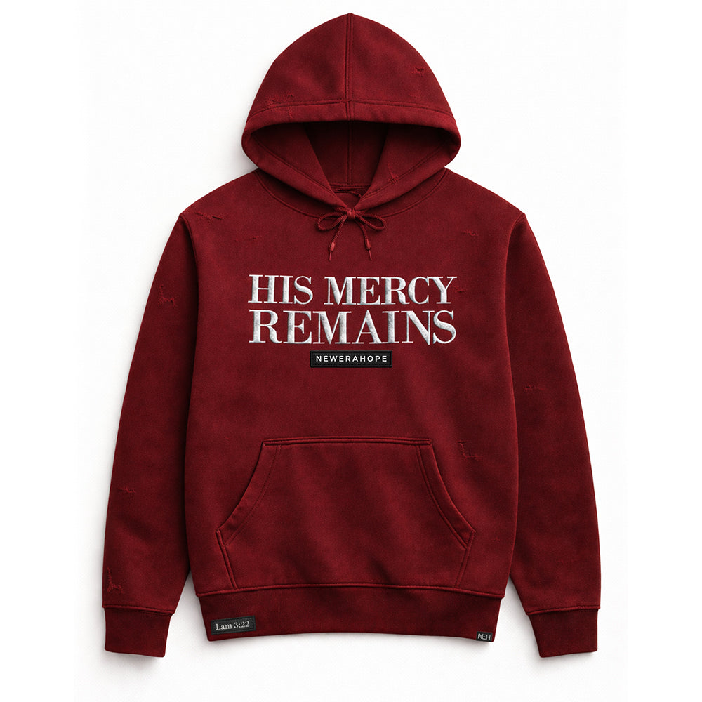 His Mercy Remains - Oxblood Distressed
