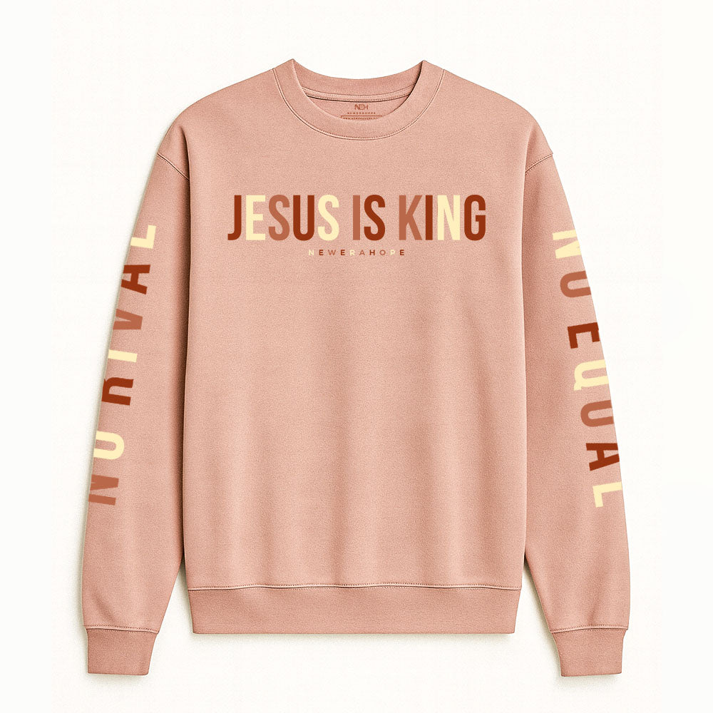 Jesus Is King - Sweatshirt (Dusty Rose)