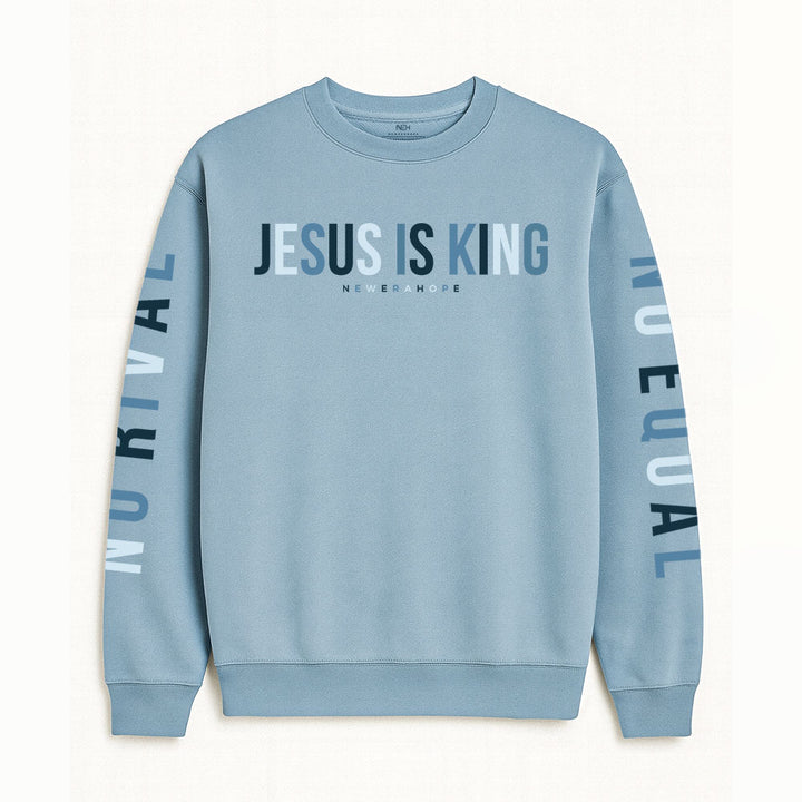 Jesus Is King - Sweatshirt (Stone Blue)
