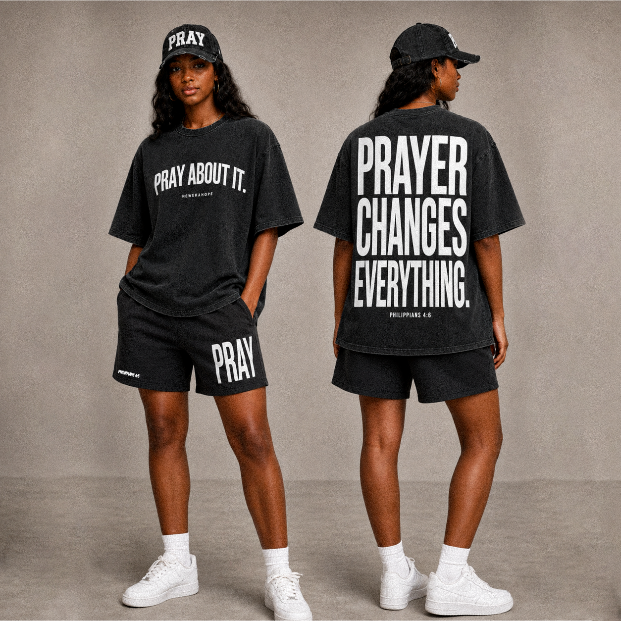 PRAY 4:6 Pigment Fleece Shorts