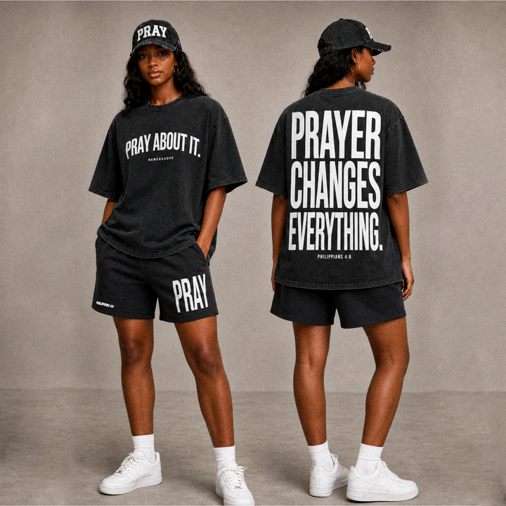 PRAY 4:6 Pigment Fleece Shorts