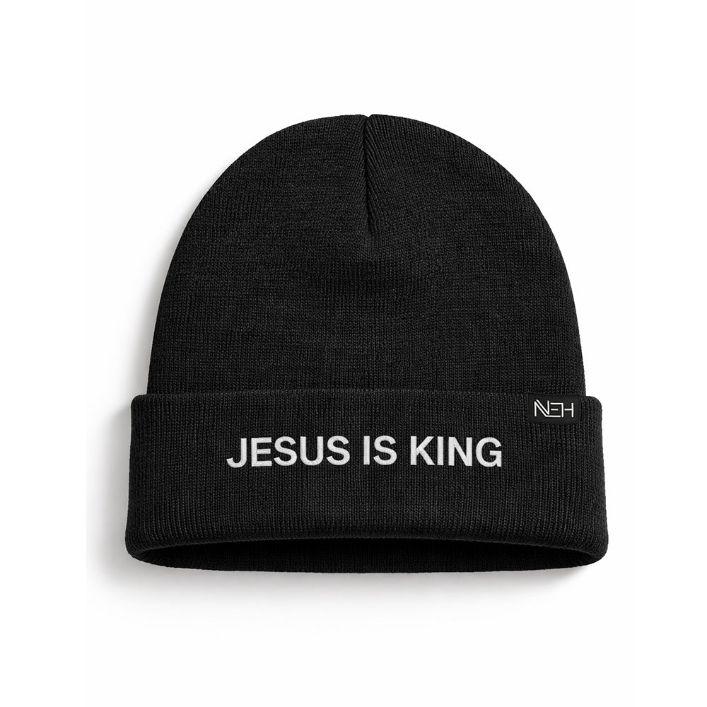 Jesus Is King Beanie - Black