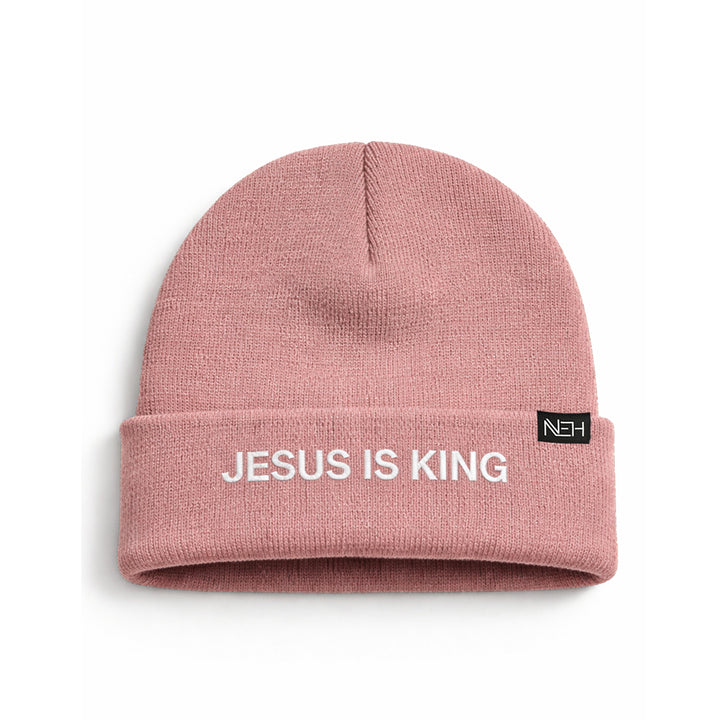 Jesus Is King Beanie - Rose