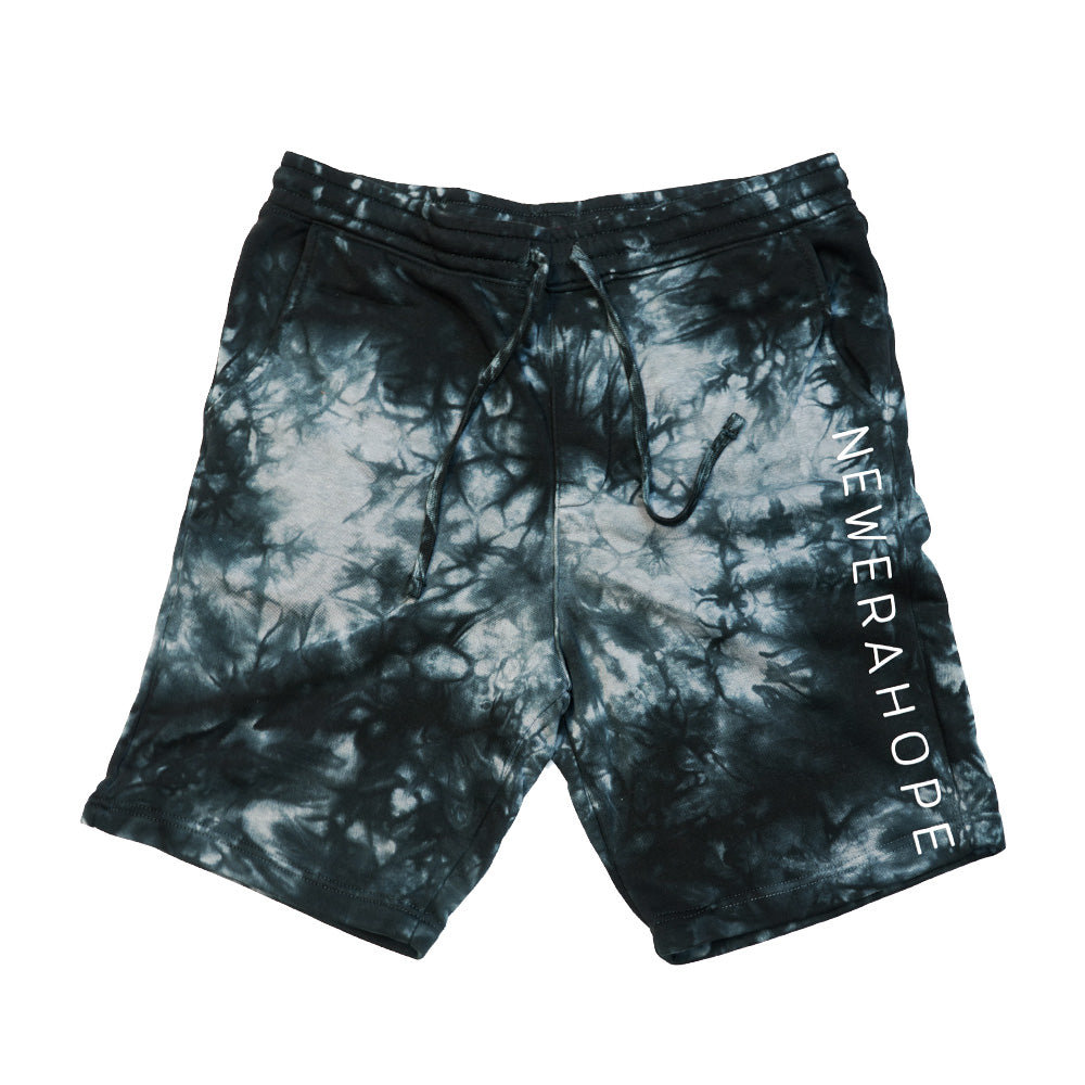 Tye Dyed Jogger Shorts - Black