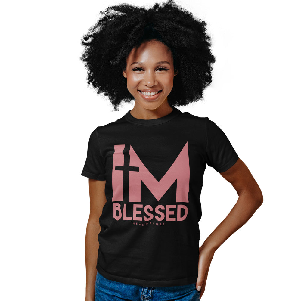 I'm Blessed Tee - Black/Pink