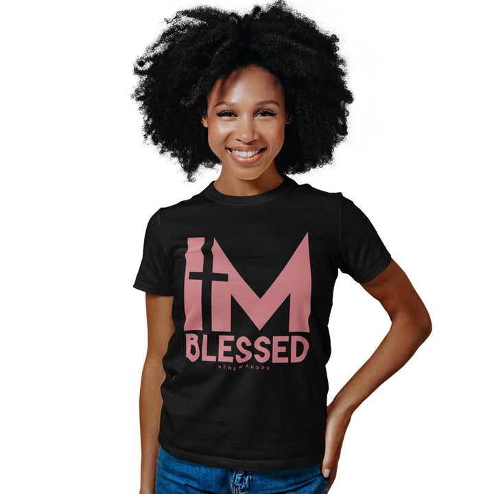 I'm Blessed Tee - Black/Pink