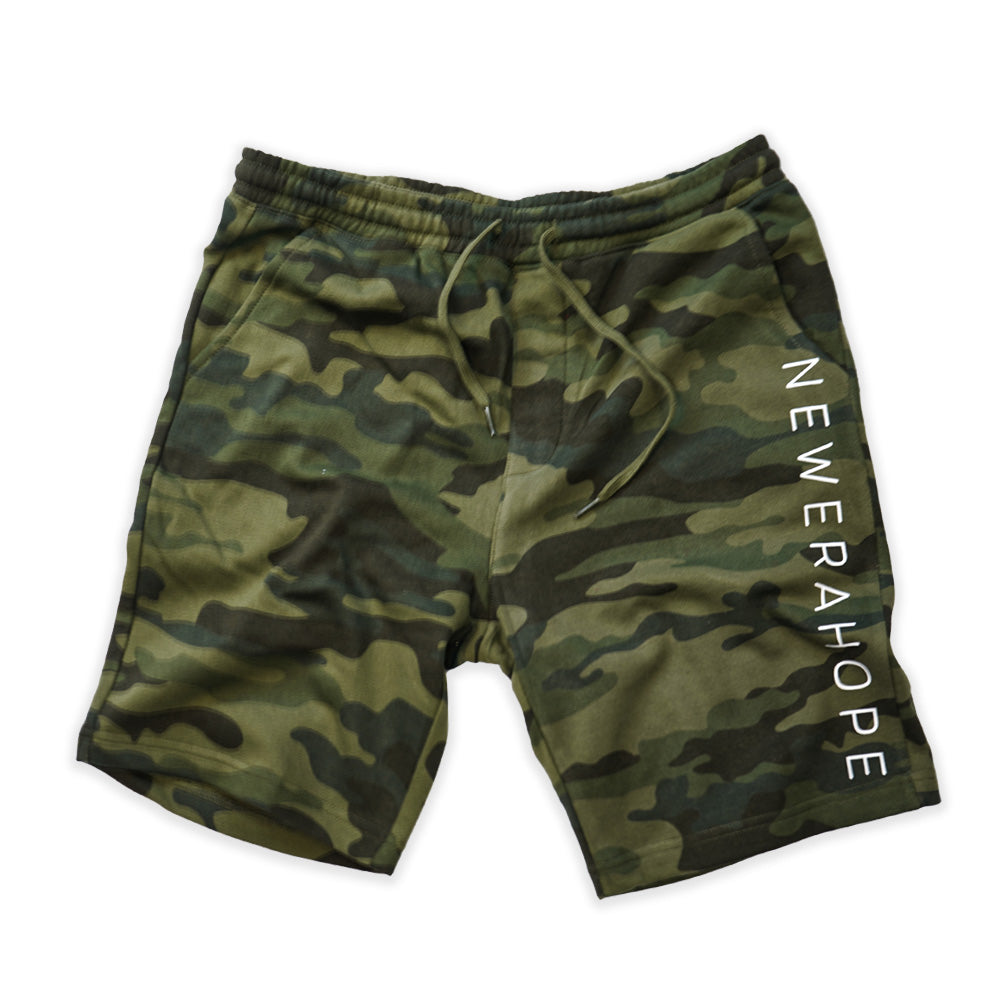 Loose Fit Jogger Shorts - Camo