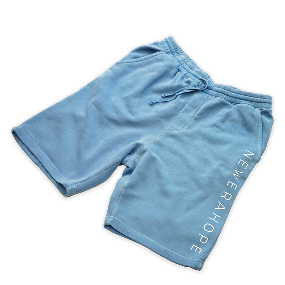 Pigment Dyed Jogger Shorts - Light Blue
