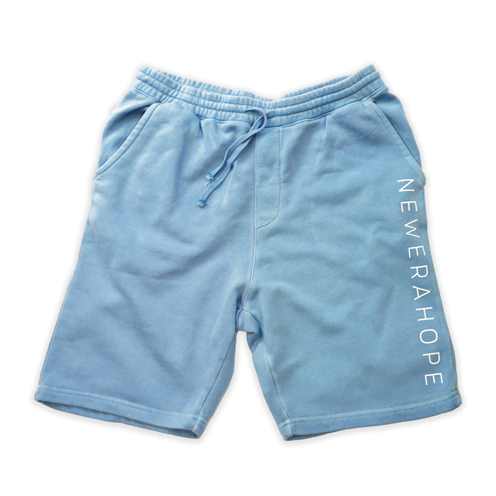 Pigment Dyed Jogger Shorts - Light Blue