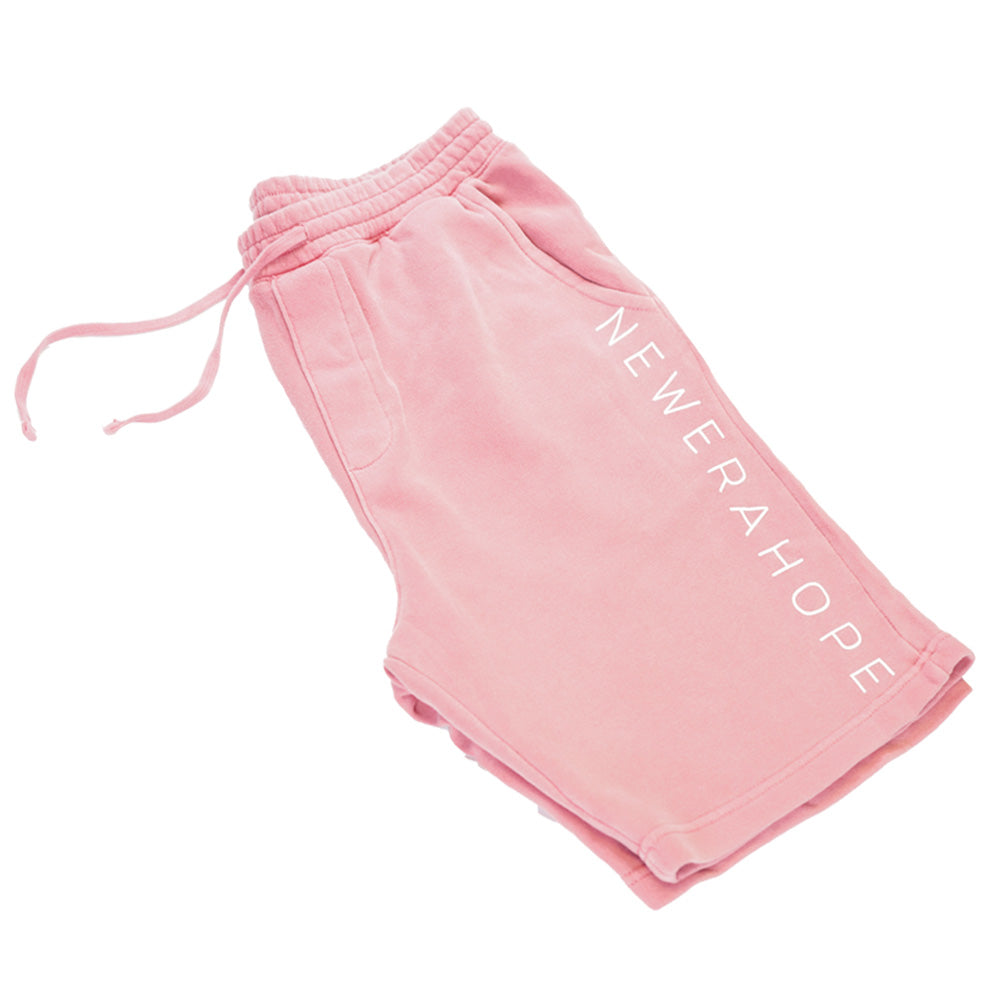 Pigment Dyed Jogger Shorts - Pink