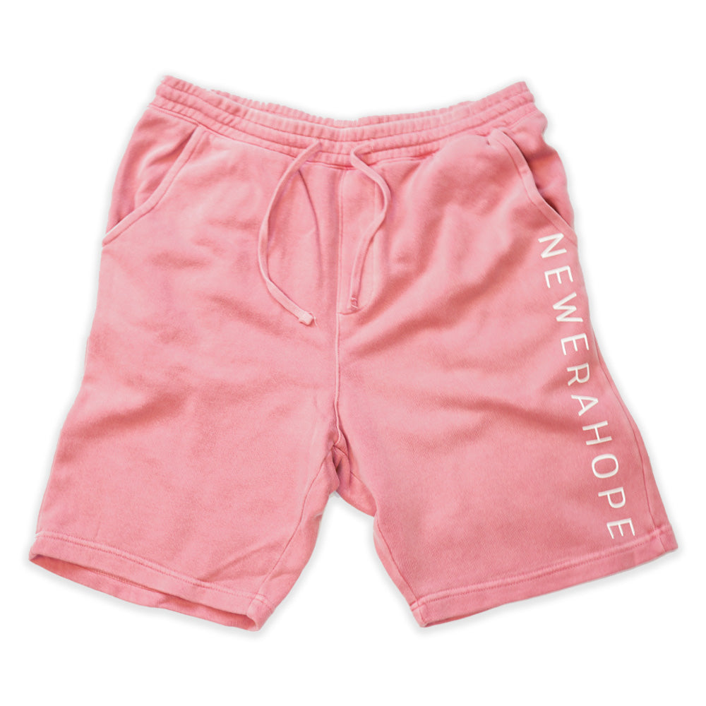 Pigment Dyed Jogger Shorts - Pink